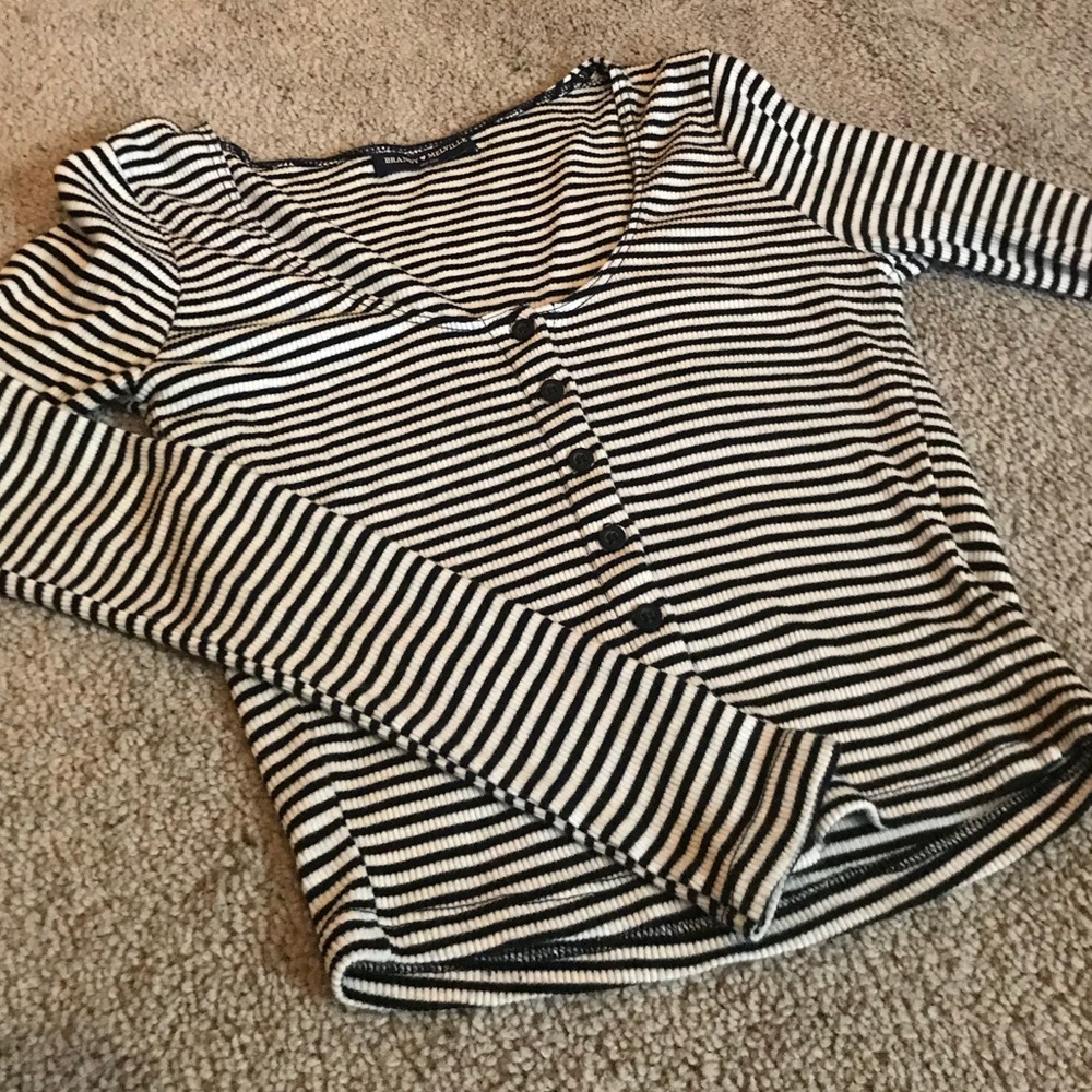 Brandy Melville stripped cropped button up